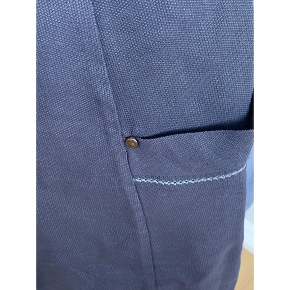 Anthropologie Leifsdottir Silk Skirt Navy Blue Light Blue Aqua Stitching Sz XS - Picture 7 of 14